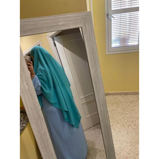 KHIMAR LARGO EN TELA JAZZ AZUL TURQUESA [5]