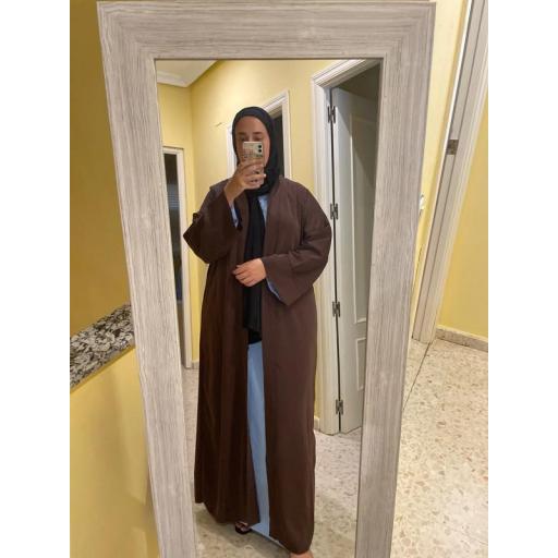 KIMONO LARGO MARRON OSCURO UNITALLA SEDA MEDINA [4]