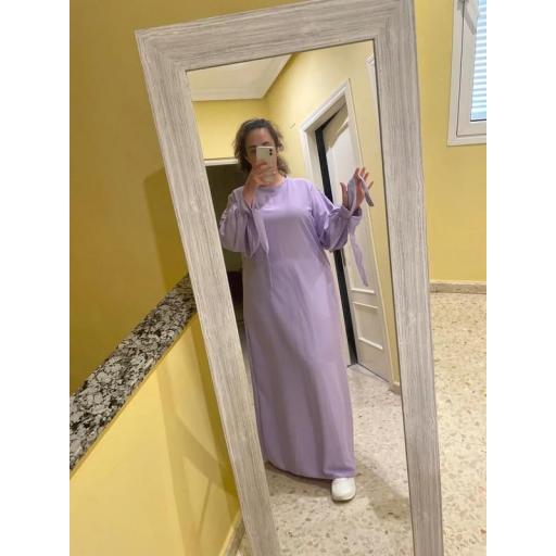 ABAYA LILA SEDA MEDINA CON PUÑOS PARA HACER NUDO UNITALLA [2]