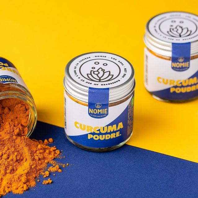 CURCUMA EN POLVO ORGANICA MINI TARRO CRISTAL 18 GR NOMIE
