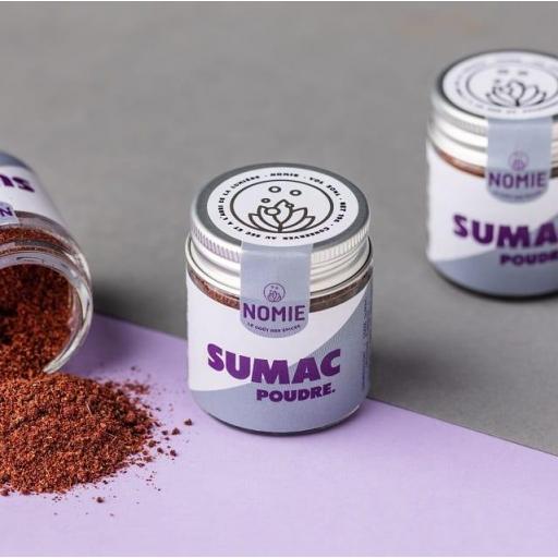 SUMAC EN POLVO ORGANICO EN MINI BOTE DE CRISTAL 19 GR