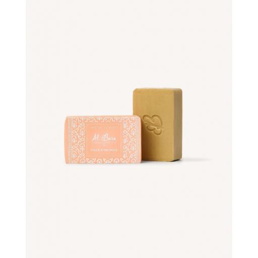 JABON DE ALEPO PERFUMADO NATURALMENTE CON FLOR DE AZAHAR 100 GRAMOS.
