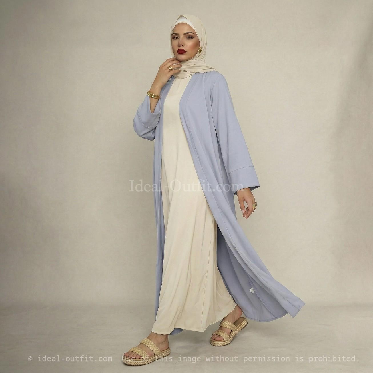 KIMONO LARGO SEDA MEDINA GRIS CLARO UNITALLA