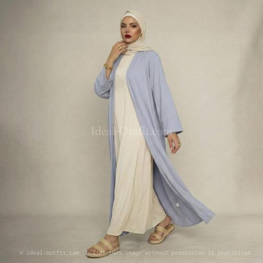 KIMONO LARGO SEDA MEDINA GRIS CLARO UNITALLA