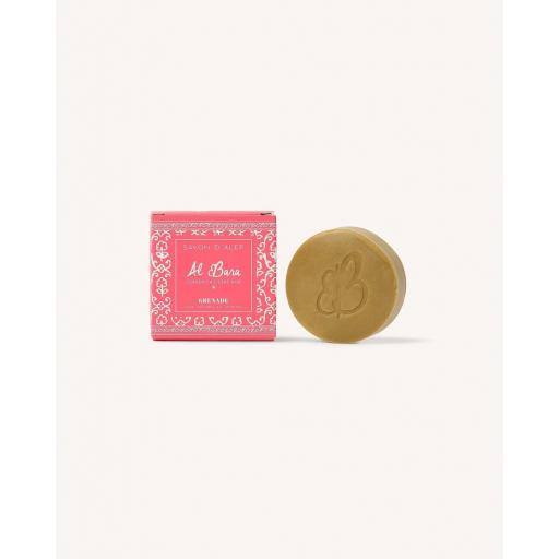JABON DE ALEPO PERFUMADO NATURALMENTE CON GRANADA 50 GRAMOS.
