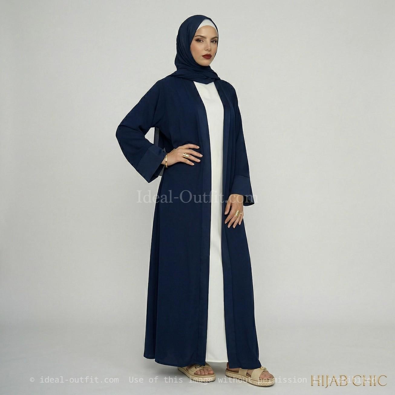 KIMONO LARGO SEDA MEDINA AZUL MARINO UNITALLA