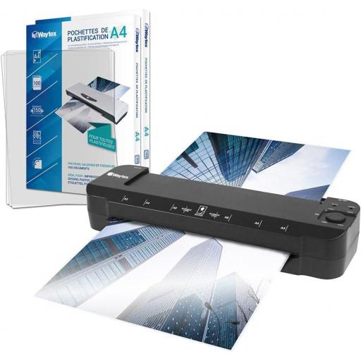 Plastificadora A3 A4 A5 A6 A7 Pro Ultra rápida en caliente y fría hasta 2 x 150 micras Temperatura ajustable para uso profesional intensivo 