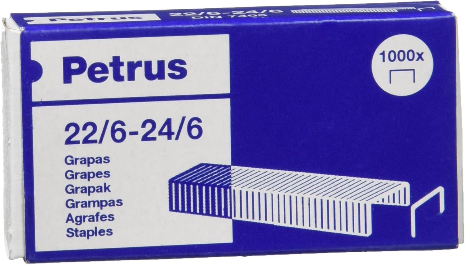 Petrus Grapas- Caja de 1000 Grapas de 22/6 - 1 caja, 55723