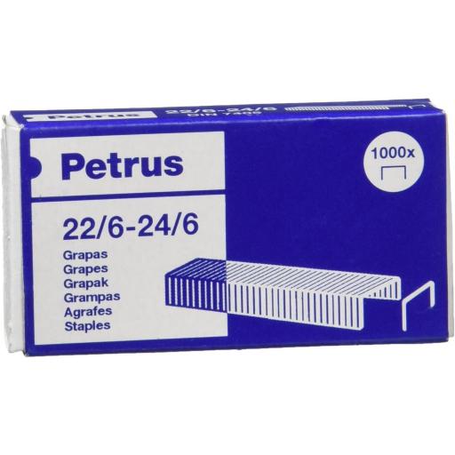 Petrus Grapas- Caja de 1000 Grapas de 22/6 - 1 caja, 55723