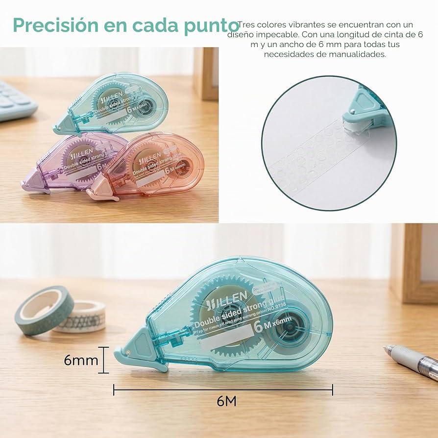 CINTA ADHESIVA MULTITAPE DOBLE CARA PARA FOTOGRAFIAS (PACK 5)