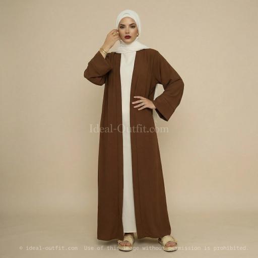 KIMONO LARGO SEDA MEDINA MARRON OSCURO UNITALLA [6]