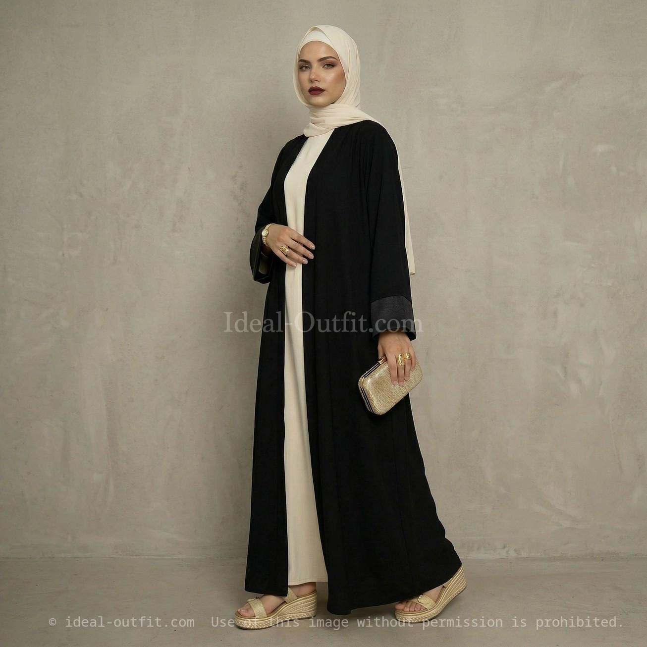 KIMONO LARGO SEDA MEDINA NEGRO UNITALLA