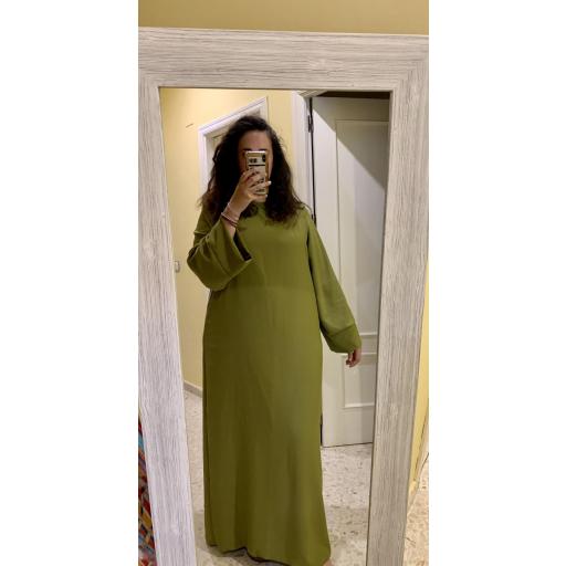 ABAYA SEDA MEDINA VERDE UNITALLA [2]