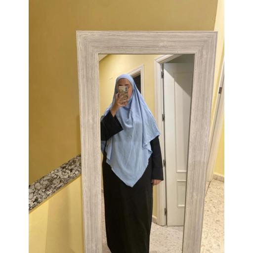 KHIMAR LARGO EN TELA JAZZ AZUL CELESTE  [1]