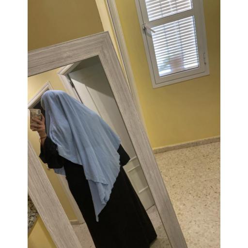 KHIMAR LARGO EN TELA JAZZ AZUL CELESTE  [4]
