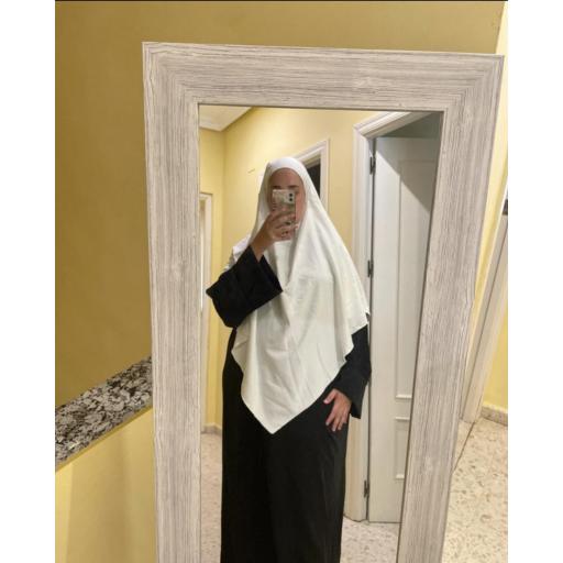 KHIMAR LARGO EN TELA SEDA MEDINA BLANCO [1]