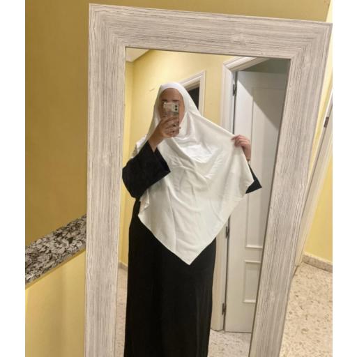 KHIMAR LARGO EN TELA SEDA MEDINA BLANCO [2]