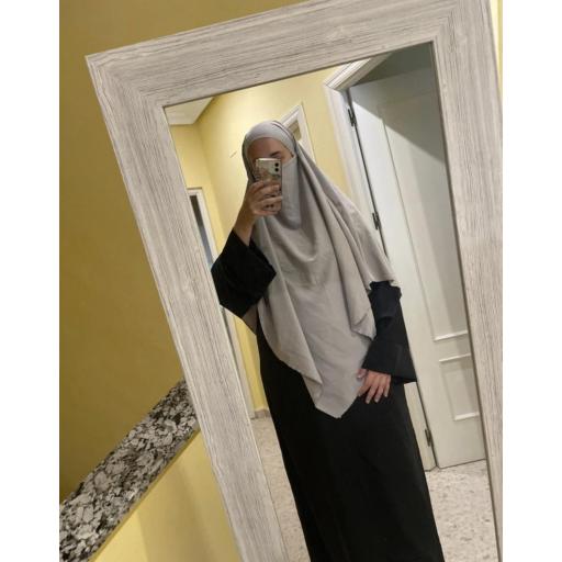 KHIMAR LARGO EN TELA SEDA MEDINA GRIS [1]