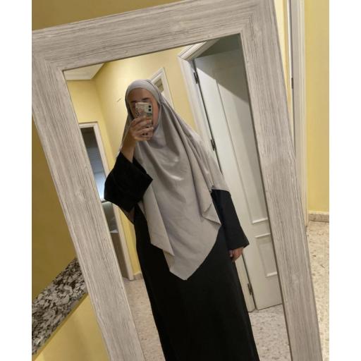 KHIMAR LARGO EN TELA SEDA MEDINA GRIS [2]