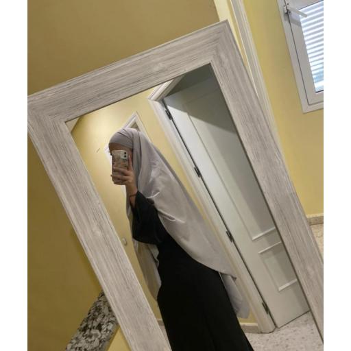 KHIMAR LARGO EN TELA SEDA MEDINA GRIS [4]
