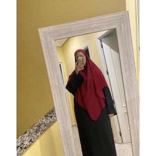 KHIMAR LARGO EN TELA SEDA MEDINA BURDEOS [2]