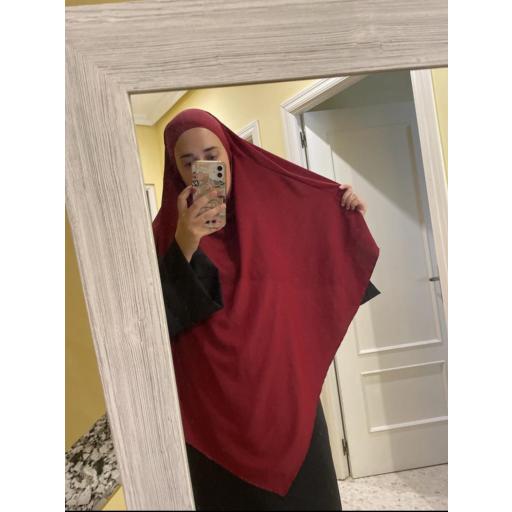 KHIMAR LARGO EN TELA SEDA MEDINA BURDEOS [3]
