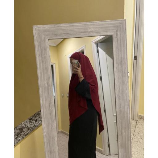 KHIMAR LARGO EN TELA SEDA MEDINA BURDEOS [5]