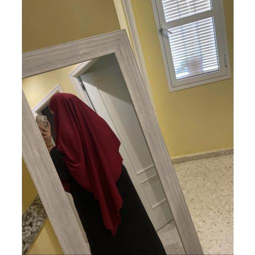 KHIMAR LARGO EN TELA SEDA MEDINA BURDEOS [4]