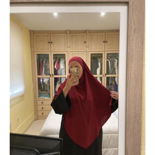 KHIMAR LARGO EN TELA SEDA MEDINA BURDEOS [6]