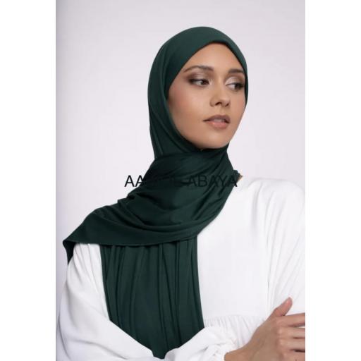 HIJAB DE PUNTO DE VISCOSA Verde Oscuro