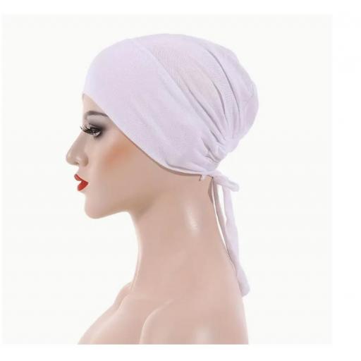 GORRO HIJAB AJUSTABLE CON CUERDA BLANCO [1]