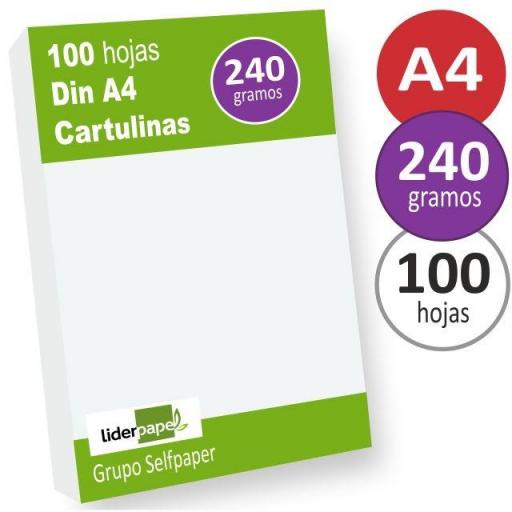 CARTULINA DIN A4 FOLIO GRUESO 240 GRAMOS BLANCO