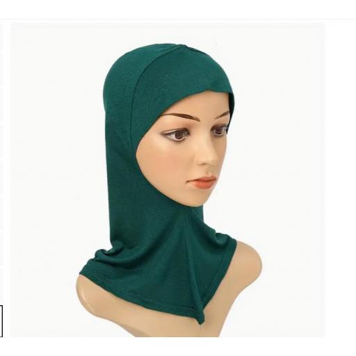 GORRO INTERNO HIJAB VERDE OSCURO ELASTICO