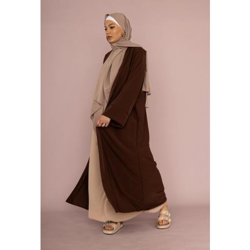 KIMONO LARGO SEDA MEDINA MARRON OSCURO UNITALLA [3]