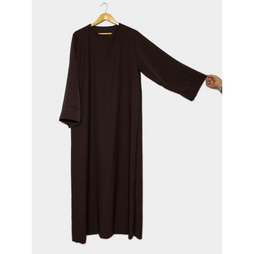 ABAYA SEDA MEDINA MARRÓN OSCURO UNITALLA