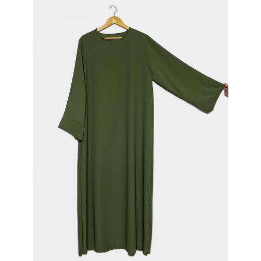 ABAYA SEDA MEDINA VERDE KAKI OSCURO UNITALLA [1]