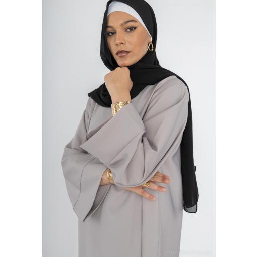 ABAYA SEDA MEDINA GRIS CLARO UNITALLA [1]