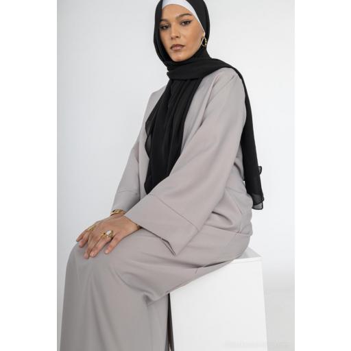 ABAYA SEDA MEDINA GRIS CLARO UNITALLA [2]