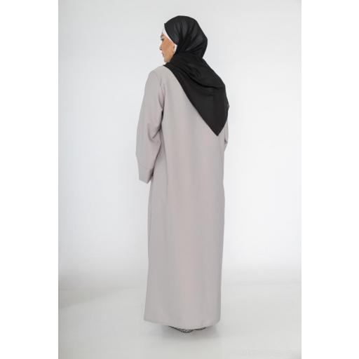 ABAYA SEDA MEDINA GRIS CLARO UNITALLA [4]