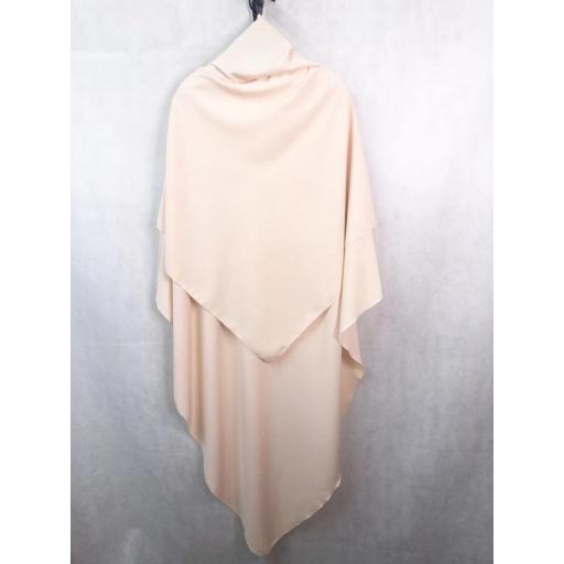 KHIMAR LARGO DOBLE VELO EN JAZZ- BEIGE [1]