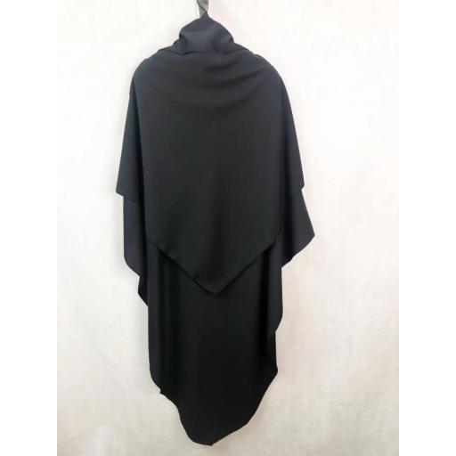 KHIMAR LARGO DOBLE VELO EN JAZZ- NEGRO [0]