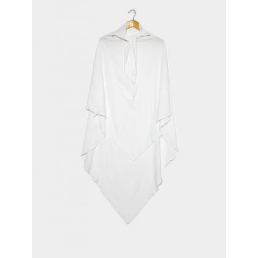 KHIMAR LARGO EN TELA JAZZ BLANCO  [0]