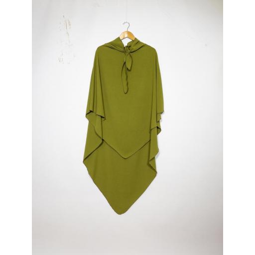 KHIMAR LARGO EN TELA JAZZ VERDE OLIVA [0]
