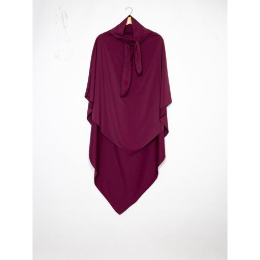 KHIMAR LARGO EN TELA SEDA MEDINA BURDEOS
