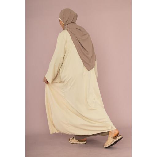 KIMONO LARGO VERDE BEIGE UNITALLA SEDA MEDINA [2]