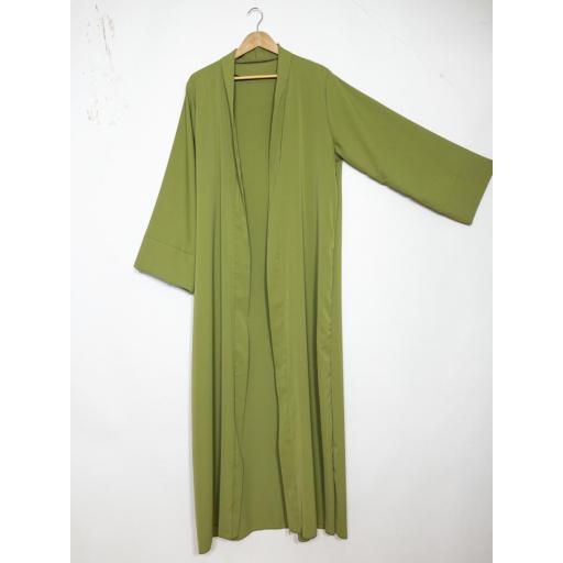 KIMONO LARGO VERDE OLIVA CLARO UNITALLA SEDA MEDINA