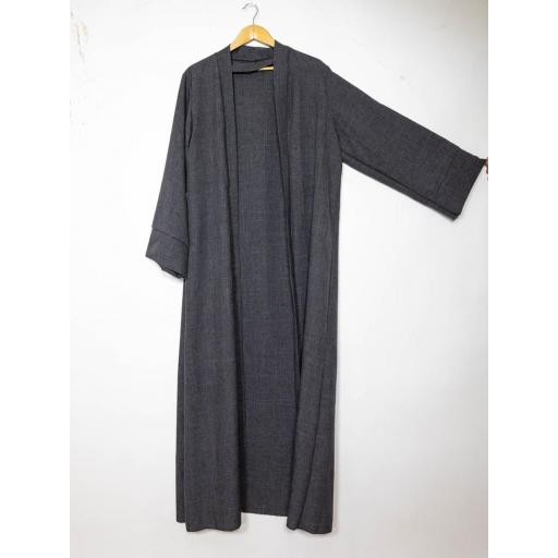 KIMONO LARGO INVIERNO FINO GRIS OSCURO