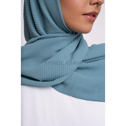 HIJAB MUSELINA PLISADA AZUL TURQUESA 190x85 cm [1]