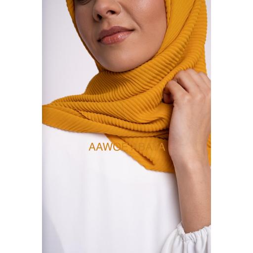 HIJAB MUSELINA PLISADA AMARILLO MOSTAZA 190x85 cm [1]