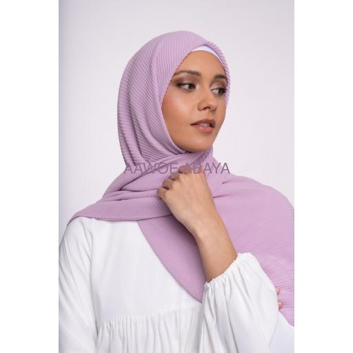 HIJAB MUSELINA PLISADA LILA CLARO 190x85 cm